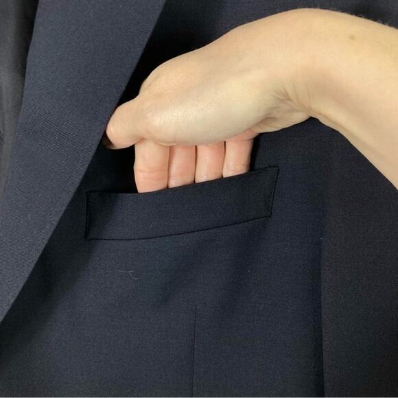 NWOT CANALI Blazer Mens 36R ITALY Navy-Blue Wool Double-Breasted Lined Long-Slv - Picture 4 of 16